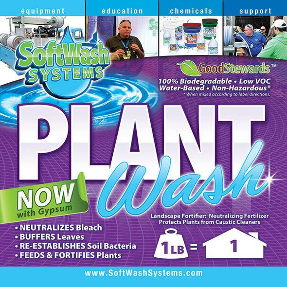 J.Racenstein Plant Wash Powder 25LB, product packaging with label highlighting plant wash features and benefits.