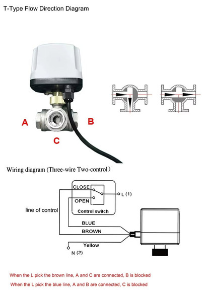 Valve 3 Way 12v Ball Valve 1/2in Brass