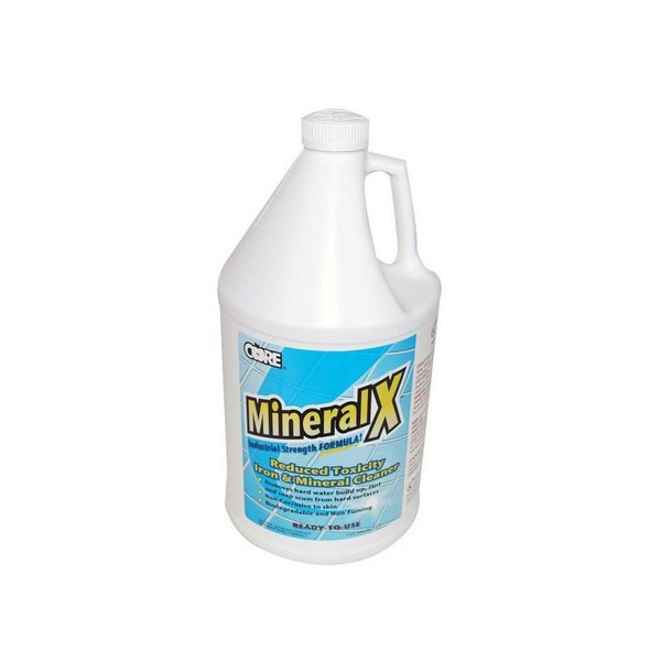 J.Racenstein HydrOxi Pro Mineral X Stain Remover, a large white bottle with a handle and a blue label displaying the product name and features.
