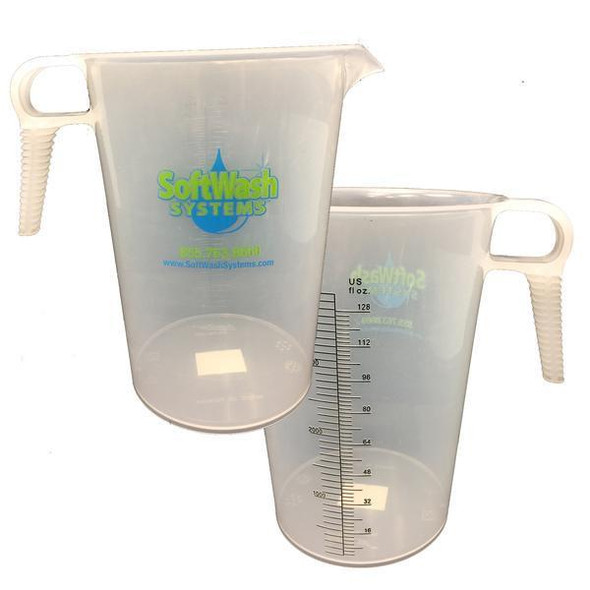 ProTool Softwash Systems Graduated Cylinder, clear plastic measuring cup with handle and measurement markings for precise liquid measurement.
