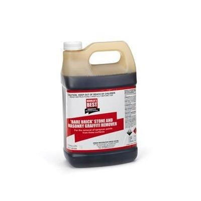 J.Racenstein Graffiti Remover Gal BareBrick/Stone/Mason, a large plastic container with a handle and a white cap containing graffiti removal solution for brick, stone, and mason surfaces.