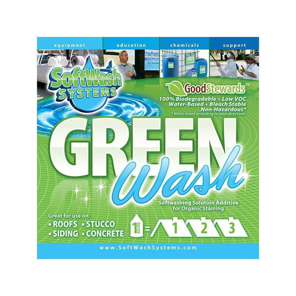 J.Racenstein Green Wash, a green-colored cleaning product packaging for organic stain removal.
