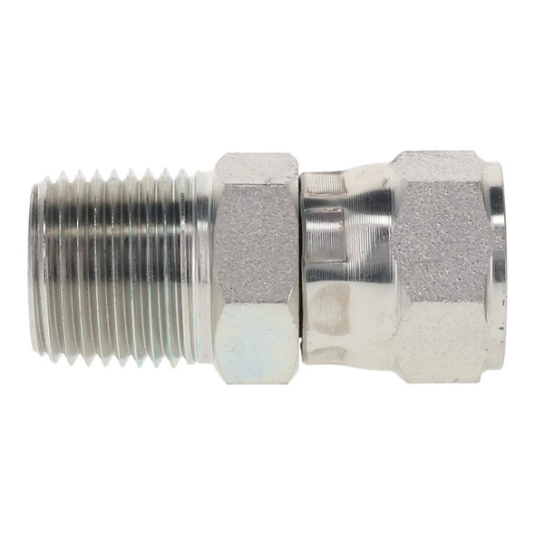 ProTool Connector Female JIC Swivel Solar 3/8in npt, shiny metallic connector with threaded male end and swivel feature.