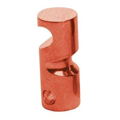 J.Racenstein Bar Brake Top 7/8in Alum w/Groove Red, close-up of copper-colored aluminum brake top with groove and threaded hole design.