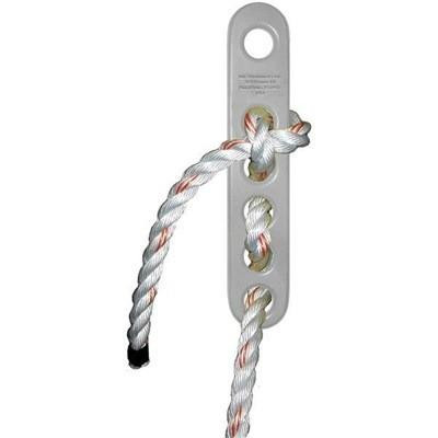 J.Racenstein Termination Plate 7/16in-1/2in MIO, metal termination plate with attached braided rope for electrical or mechanical termination.