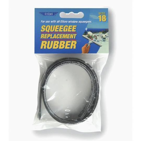 Ettore Rubber Master 18in, window squeegee replacement rubber in clear plastic packaging.