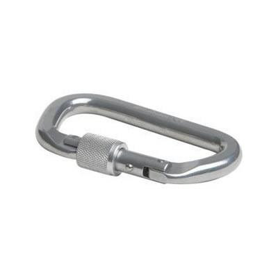 J.Racenstein Carabiners Locking XL Steel, a heavy-duty locking carabiner made of stainless steel with a secure screw lock mechanism for climbing or industrial use.