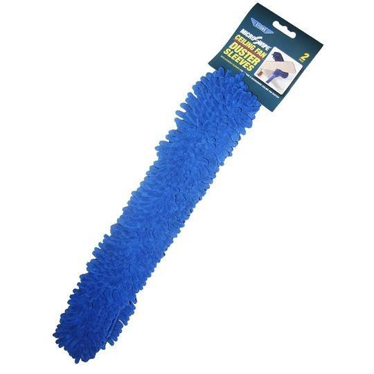 Ettore MicroSwipe Ceiling Fan Duster Sleeve (2), blue microfiber dusting sleeves for ceiling fan cleaning.