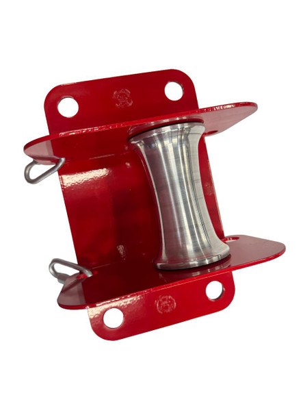 J.Racenstein Edge Roller SMC, industrial edge roller with a red frame and a metallic cylindrical roller for precise edge finishing in manufacturing.