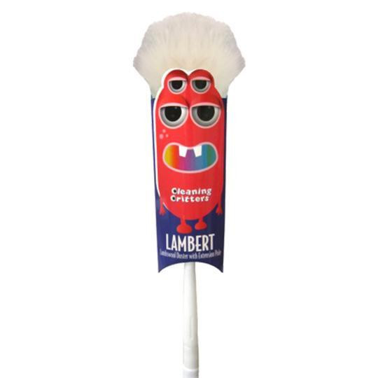 Ettore LAMBERT Lambswool Duster Ettore, colorful playful dusting tool with a fluffy lambswool head and animated face design.