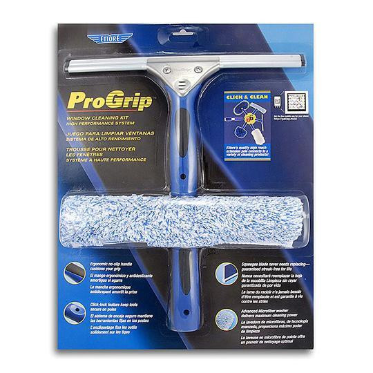 Ettore ProGrip Window Cleaning Kit, window cleaning tool with squeegee and microfiber roller for high-performance cleaning.