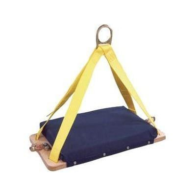 DBI/Sala Chair 4PT with Cushion and Side Snaps, safety fall protection chair with yellow straps and cushioned seating for secure and comfortable work positioning.