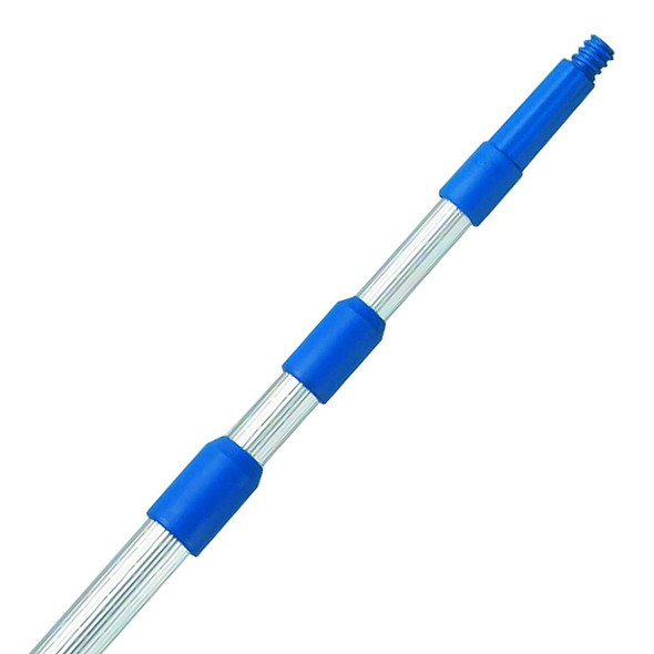 Ettore Interlock Pole 11ft 3 sects Ettore, an extendable blue and clear pole for window cleaning and maintenance.