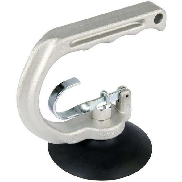 All Vac Industries All Vac Single Suction Cup, industrial vacuum handle with a single suction cup and metal hook for secure grip.
