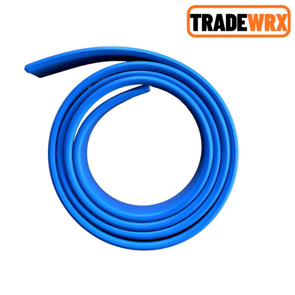 TRADEWRX Blue Squeegee Rubber 10pk, set of ten blue rubber squeegee blades for cleaning and scraping.