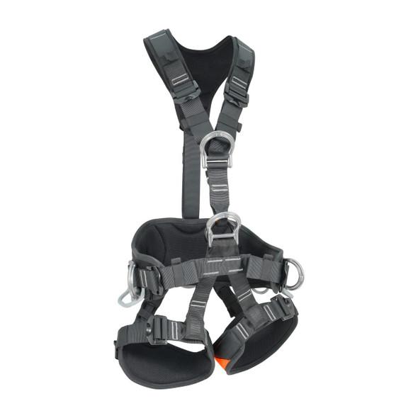Kong Safety Equipment Kong X-Five Harness, heavy-duty safety harness with adjustable straps and metal D-rings for fall protection and climbing activities.