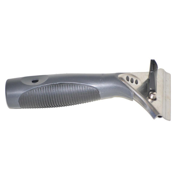 Ettore Handle ProGrip Quick Release Stainless Steel Ettore, a sleek and ergonomic kitchen razor with a stainless steel handle and quick release mechanism for easy blade replacement.