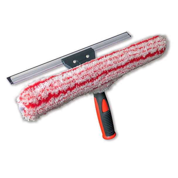 Pulex TechnoDuo Stainless Steel, a specialized cleaning tool with a red and white microfiber cleaning roller and a stainless steel handle for efficient cleaning.