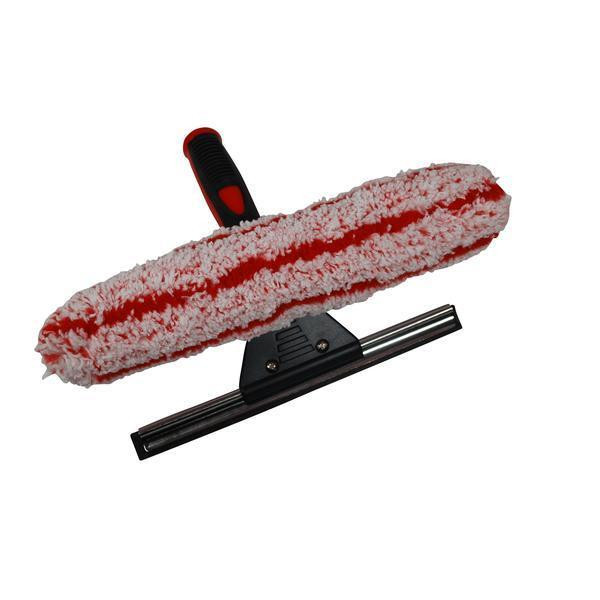 Pulex TechnoDuo Stainless Steel, a cleaning tool with a plush microfiber roller and a sturdy handle designed for window and glass cleaning.