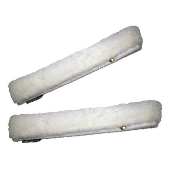 Sorbo White Sleeve with Brass Snaps, white fabric sleeves featuring brass snap closures for secure fastening and easy removal.