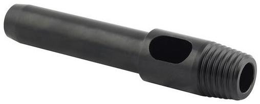 Ettore Pole Tip with Euro Threads, black cylindrical pole with threaded end and hollow interior for cleaning or maintenance use.