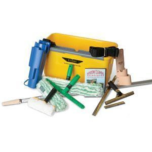 J.Racenstein Window Cleaning Kit JRC, complete window cleaning tools and accessories with a yellow storage case.