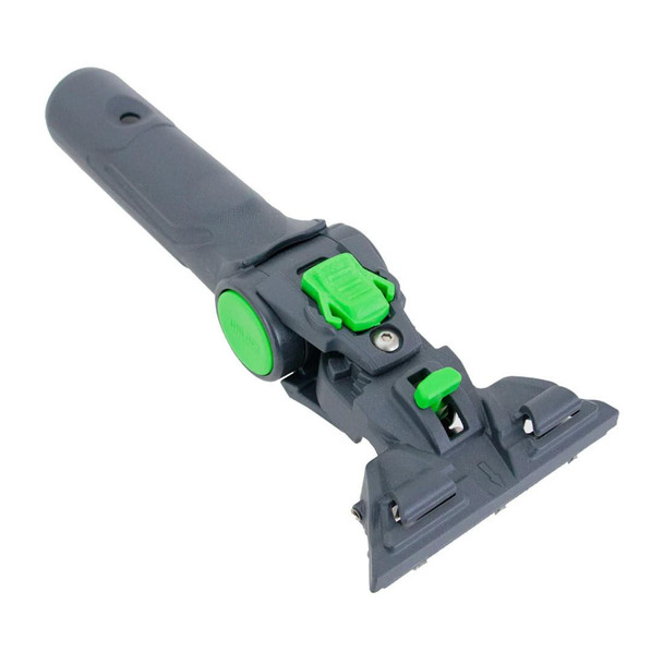 Pulex UniHandle Only Pulex, black and green professional window cleaning tool with adjustable handle and squeegee attachment.