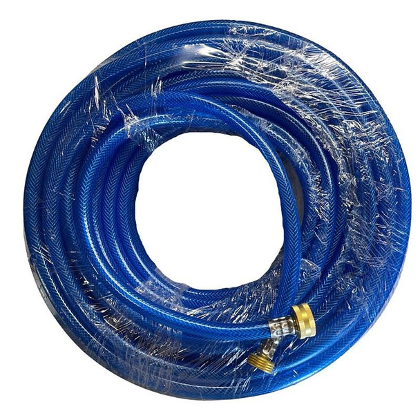 ProTool Hose 3/8in Blue Braided, flexible garden and power equipment hose with brass fittings.