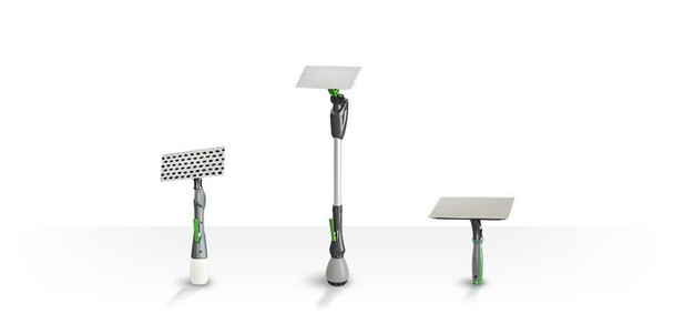 Pulex Eagle Pro Window Kit IPC, three window cleaning tools with adjustable handles and cleaning heads suitable for cleaning different window sizes.