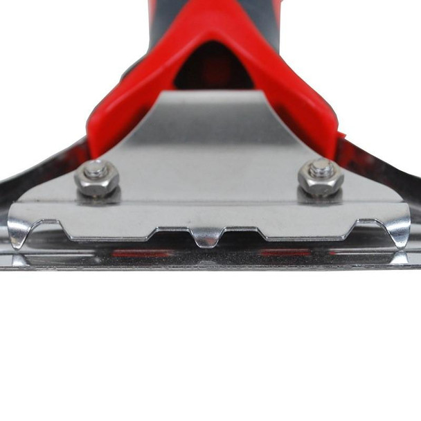 Pulex Technolite Stainless Steel Squeegee Handle, close-up view of the handle with stainless steel blade and red and black handle design