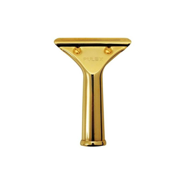 Pulex Handle Classic, shiny gold-colored handle for window cleaning squeegee.