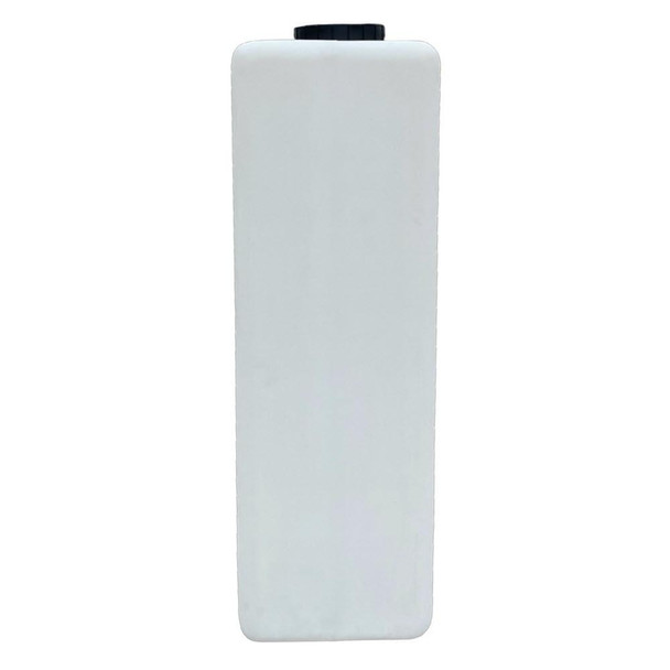 J.Racenstein Slim Line 100 Gallon Water Tank Water Dragon, tall slim rectangular water storage tank with a black cap on top.