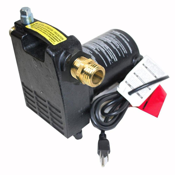 J.Racenstein Pump 110v Boost Water Pressure, electric water pump with brass connector and power cord.