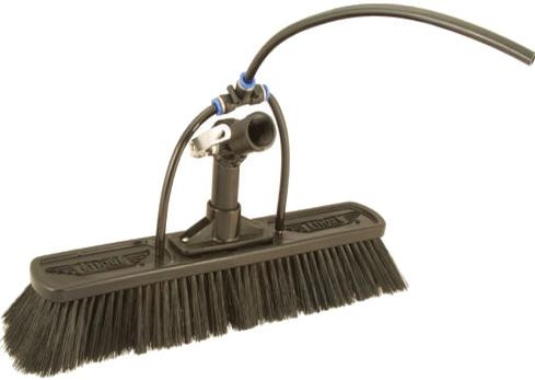 Ettore AquaClean Carbonfiber with Aluminum Handle WFP, cleaning tool with a long black brush and an aluminum handle for effective cleaning.