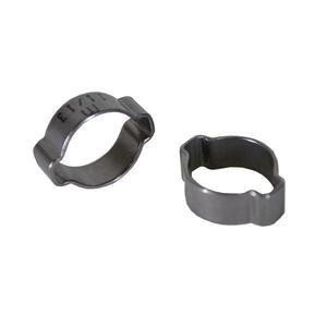 ProTool Clamp Crimp 1/4 Inch Hose Water Hose, two black hose clamps for securing water hoses.