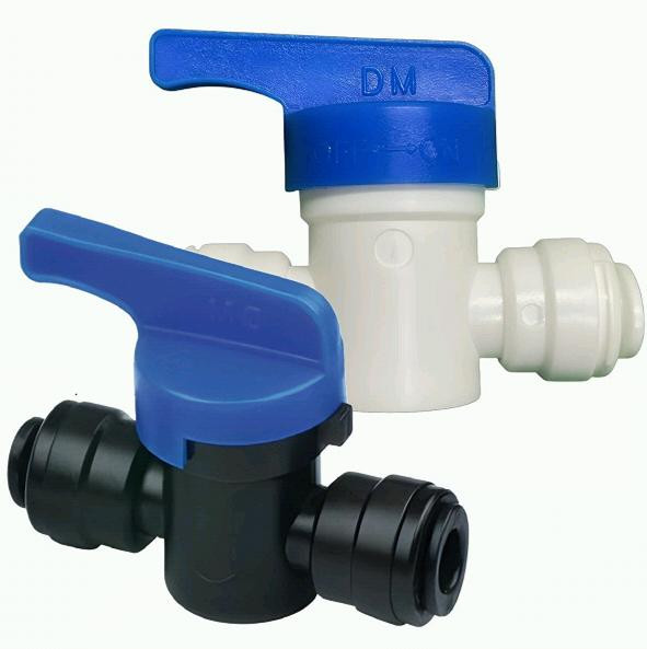 ProTool Ball Valve 5/16in (8MM) Union Pushfit, durable plastic ball valves with blue handles and union fittings for efficient fluid control.