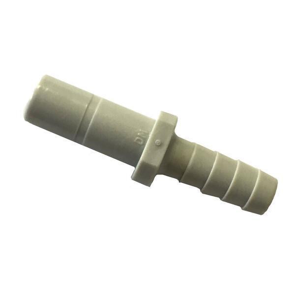 ProTool Stem Barb 5/16in stem x 1/4in barb, plastic pipe connector with barbed ends for secure hose attachment.