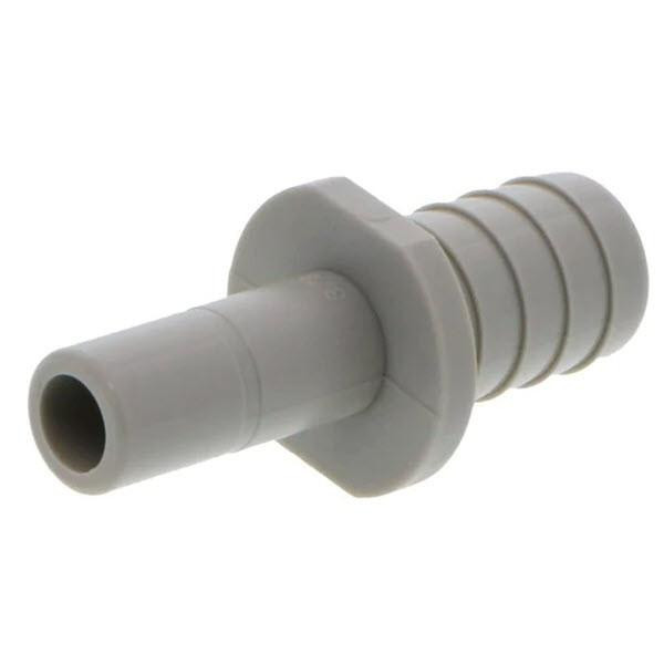 ProTool Pushfit Stem Barb - 3/8in Stem x 1/2in Barb, gray plastic pushfit pipe connector with a 3/8 inch stem and a 1/2 inch barb connection.