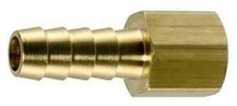 ProTool Hose Barb 1/2in to 3/8in Female Pipe, brass hose barb connector with barbed end and threaded female port