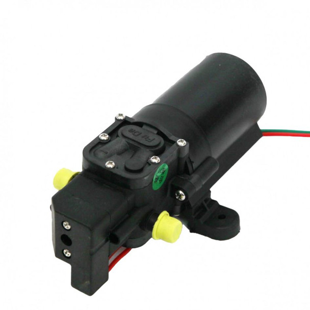 J.Racenstein Gardiner Replacement Pump V3 Backpack Sprayer, black pump with yellow adjustment knobs and red and green wires attached.