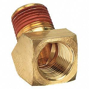 ProTool Street Elbow Brass 1/2in 45 Degree, a brass pipe elbow fitting with a 45-degree bend for plumbing and irrigation applications.