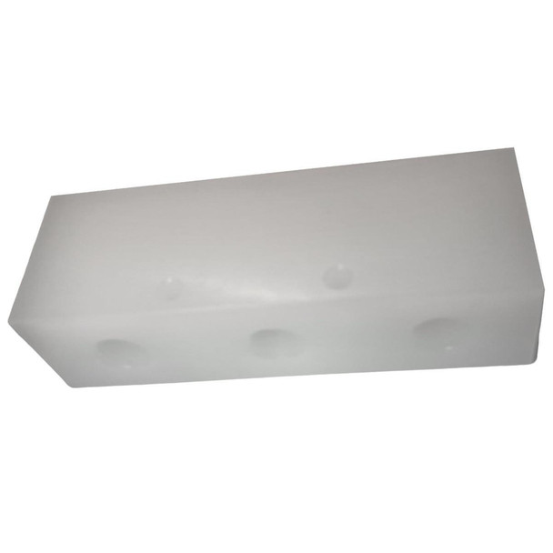 ProTool Metering Manifold White Poly 5 Port Softwash, white plastic manifold with five ports, designed for softwash applications, includes three 1/2 inch and two 3/4 inch connections.