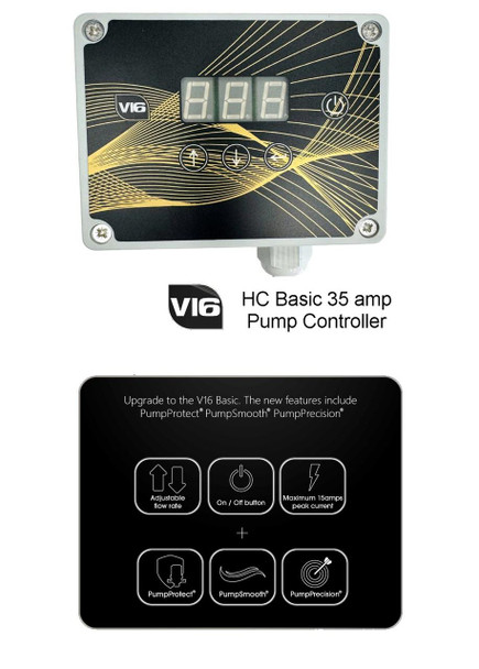 Spring Controller, Pump 35 amp for 5 to 10gpm 12v Pumps V16HC - digital display and control interface for water pump operation.