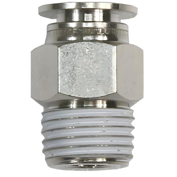 ProTool Male Connector 5/16in (8mm) x 1/4in npt male, metal fitting with threaded connection.