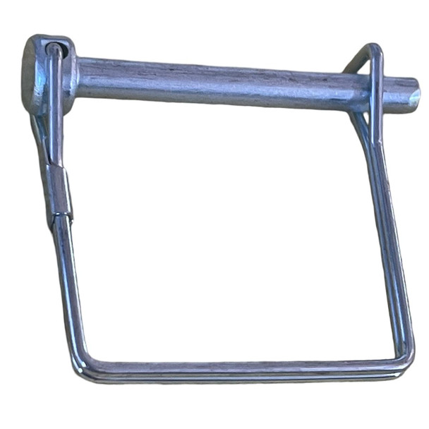 J.Racenstein Pin to secure handle ProTool SS Cart, a metal pin with a sturdy rectangular handle and a safety clip for securing the handle on a stainless steel cart.