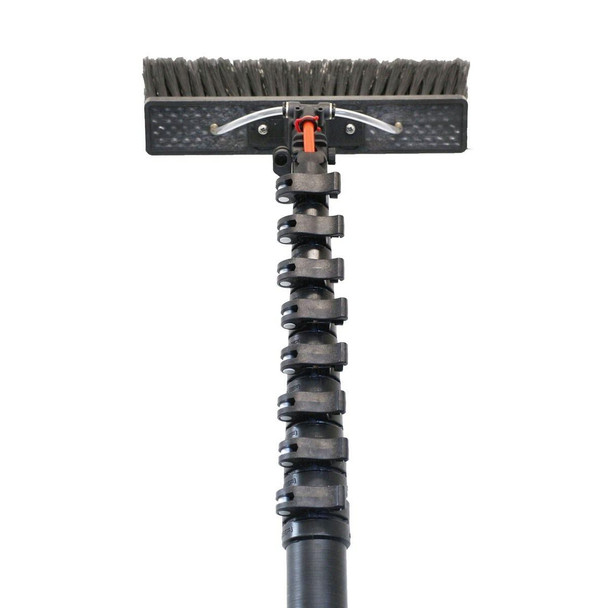 Gardiner Pole Systems Gardiner SLX 39ft Tele Pole Carbon Complete, telescopic pole with adjustable sections and a brush attachment at the top.