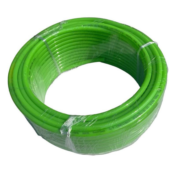 ProTool Water Fed Hose, coiled green water-fed hose for cleaning and water supply applications