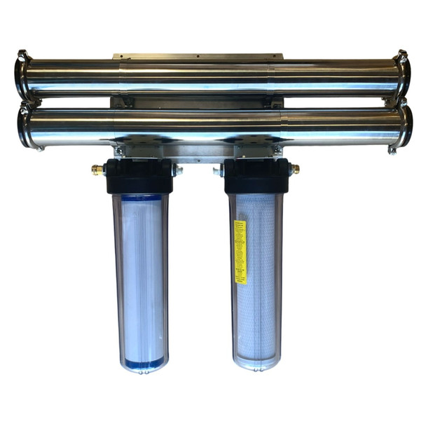 ProTool Wall Mount Plate for 2 SS RO and  2 -20in Housings with Clear Sump