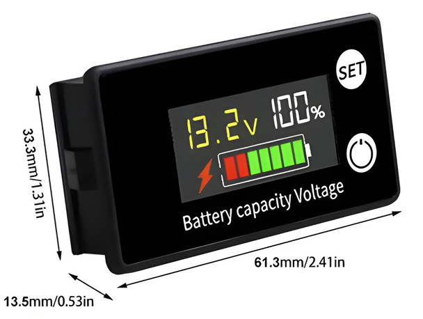 Battery Monitor 12v with Bracket