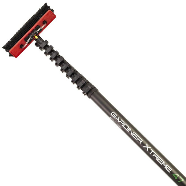 Gardiner Pole Systems Gardiner X3 Xtreme 80ft High Modulus Carbon Pole, professional extendable pole with black and red components for high-reach applications.
